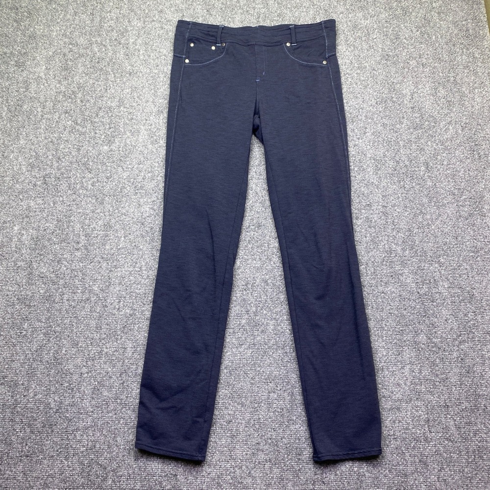Kuhl Mova Straight‎ Leg Pants Womens 10 Regular Navy Blue Heathered Knit Outdoor